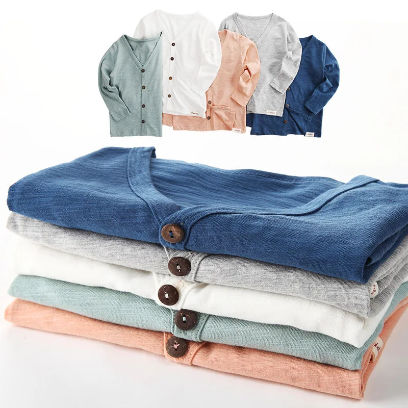 

CHILDREN'S Sun Protection Clothing Summer BOY'S Girls Pure Cotton Air Conditioner Knitted Cardigan Thin Breathable Baby Coat
