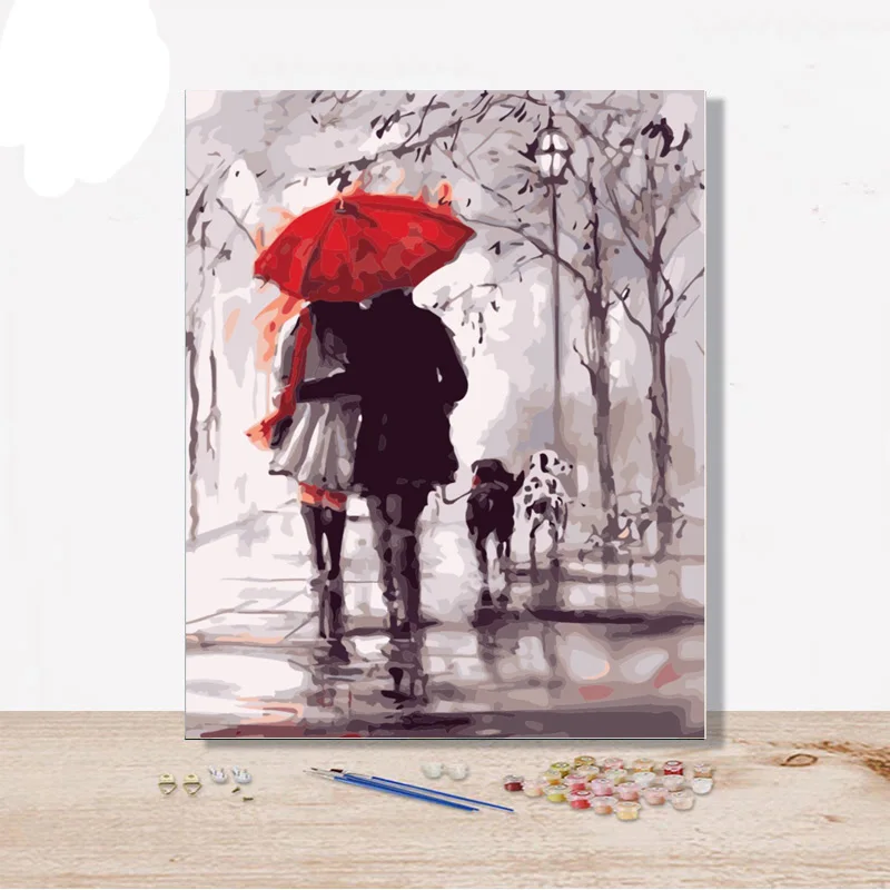 Art Picture DIY Painting By Numbers For Lovers Gift Digital Oil Canvas Drawing Coloring By Numbers Modern Home Wedding Decor