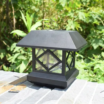 

Outdoor Waterproof Wall Garden Decor Solar Powered Pathway Balcony Deck Patio Intelligent Walkways LED Post Light Fence Lamp