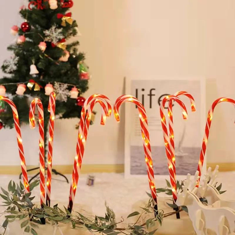 

New Solar Christmas Candy Cane Light Outdoor Waterproof Christmas Day Light LED Home Garden Passage Courtyard Lawn Decor Light