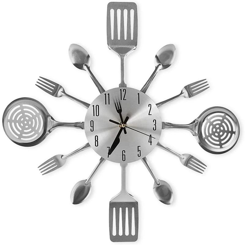 Large Kitchen Wall Clocks With Spoons And Forks,great Home Decor And