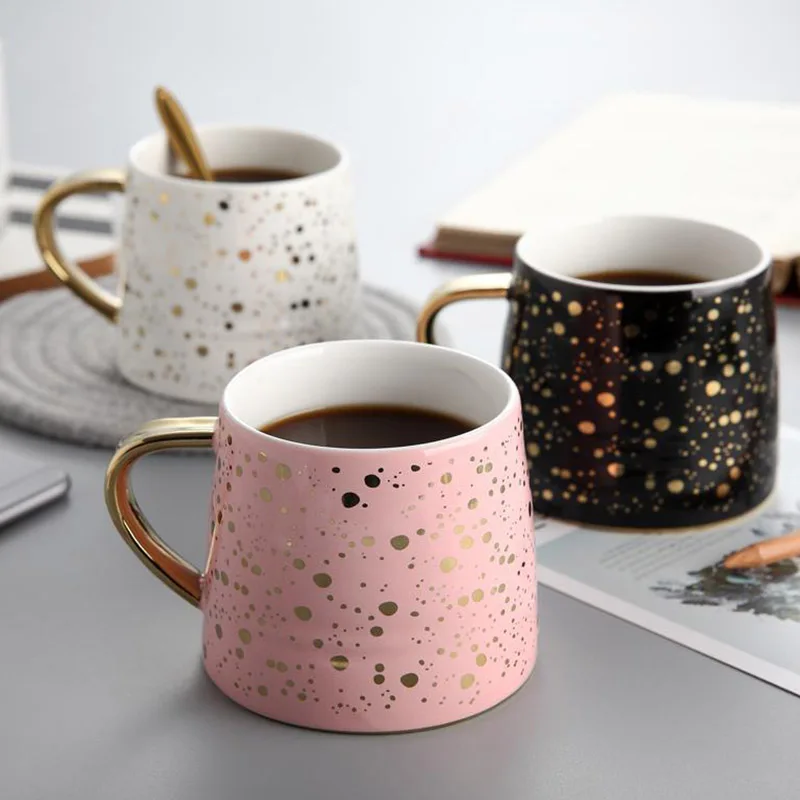 

New Nordic Brief 350mL Ceramic Coffee Mug Milk Cup Drinkware Starry Sky Pattern Teacup Simple and Creative Mugs Gifts for Friend