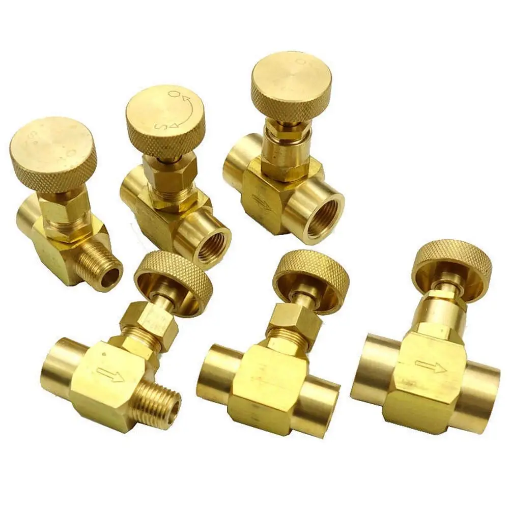3/16 Imperial Brass Needle Valve Female with tube fittings on ends