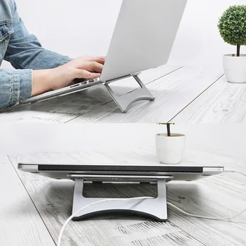 

Ultra Thin Cooling Support Modern Universal Foldable Portable Non Slip Laptop Stand Accessories Hollowed Out Riser Tablet Holder