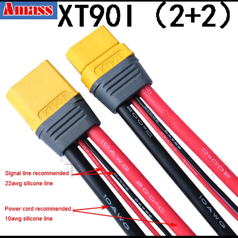 10 пар высокого тока Amass XT90I разъем XT902+ 2 Позолоченный разъем мужской женский для RC самолета БПЛА Дрон батарея ESC DIY Acc