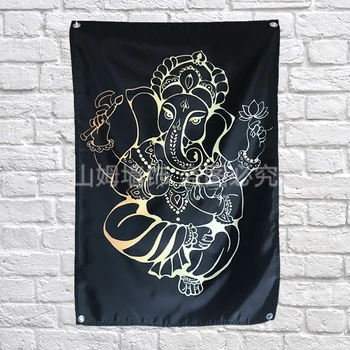 

India Ganesha Tattoos Poster Scrolls Draperies Curtains Hanging Flags Tattoo Shop Decor Banners Waterproof Art Cloth