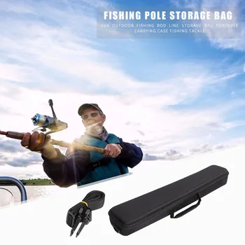 

Portable Storage Bag Outdoor Hard Fishing Rod EVA Line Float Shell Carrying Case Handbag Fishing Tackle Black for Fishing