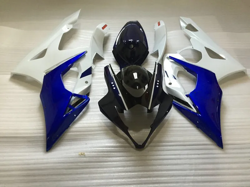 Комплект обтекателей для кузова мотоцикла GSXR1000 K5 05 06 GSXR 1000 2005 2006 Белый Синий