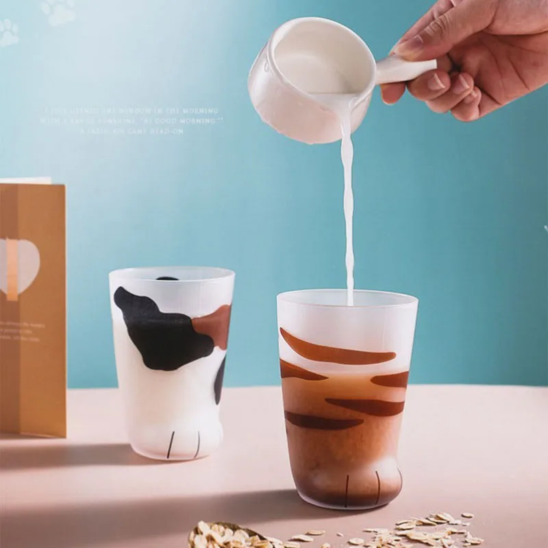 2 шт. креативные милые кошачьи лапы стеклянные тигровые кружка для офиса кофейная