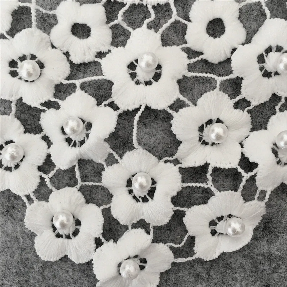 Lace Sewing Accessories Embroidered Flower Collar Decoration Appliques 1pcs