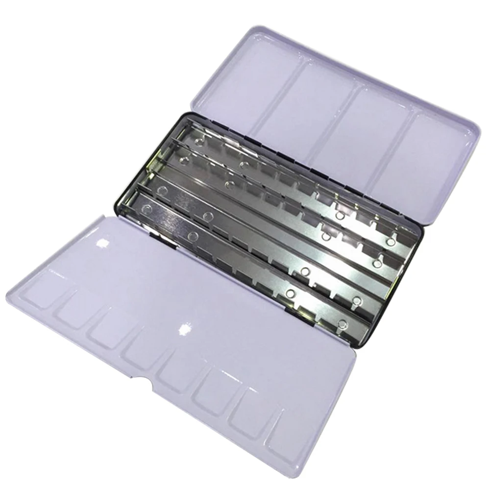 Empty Solid Watercolor Box Case Tin Water Color Colour Case for 48 Colors Artist Kid Drawing Paint Box Palette Painting Supplies