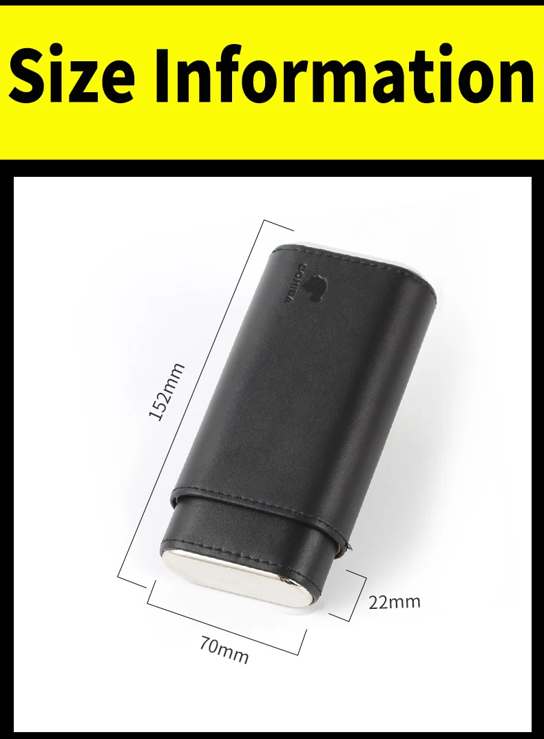 COHIBA, кожаный чехол для сигар, для путешествий, Humidor, Cedar Wood, мини, портативный, коробка для сигар, для 3 Cuba, чехол для сигар