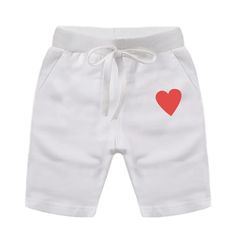 Girls Lovely Shorts Boys Trousers Children's Cotton Casual Shorts Printing Shaped Pattern Fashionable Shorts Toddlers Clothes - Color: White