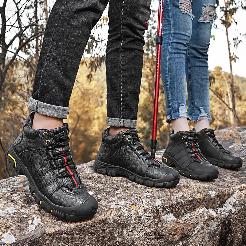 SMS Men's Tactical Boots Leather Winter Warm Outdoor Shoes Comfortable Sneakers Non-slip Mountain Hiking Shoes Hunting Boots