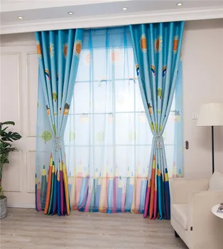 

Modern Children's Pencil Printing Shade Curtains for Living Dining Room Bedroom.