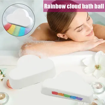 

Rainbow Cloud Bath Salt Ball 160g Bath Salt Body Essential Oil Bath Ball Bubble Bath Ball Bubble Shower Rainbow Soap Hog