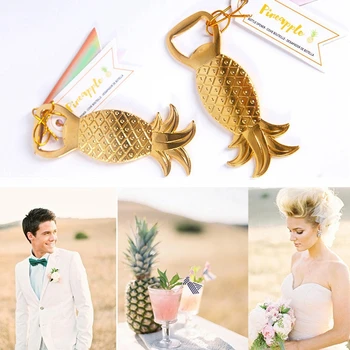 

New Arrival Wedding Bridal Favor Gifts Gold Pineapple Bottle Opener Party Favors Gift Free shipping