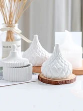  Concrete Box Mold Round Stripe Jewelry Box Mold Silicone Mold for Resin Plaster Diamond Storage Molds 