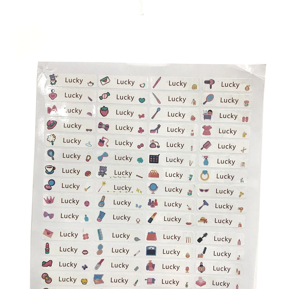 80Pcs Kids Custom Name Stickers Cute Girl Pattern Waterproof Pen Labels Personalized Tags For School Supplies Scrapbooking