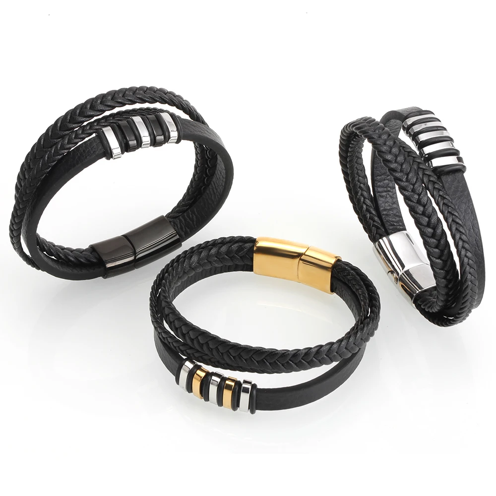Кожаные браслеты для мужчин и женщин, настраиваемый гравировальный браслет из нержавеющей стали, повседневный именной браслет ручной работы, пара браслетов