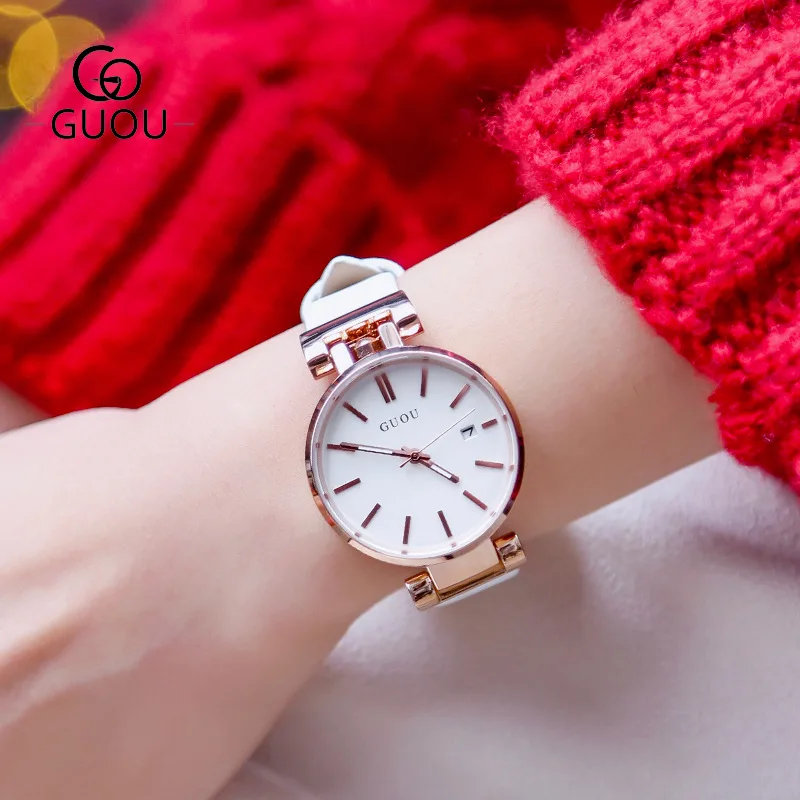 

New Simple Retro Women's Watch Genuine Leather Calendar Ladies Dress Casual Wristwatch Female Elegant Watches relojes para mujer