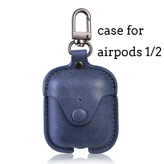 Blue for 1 2 Роскошный мягкий чехол для Apple Airpods, аксессуары, роскошный кожаный чехол для AirPods 2 pro, наушники 3, черный чехол с брелоком - Цвет: Blue for 1 2