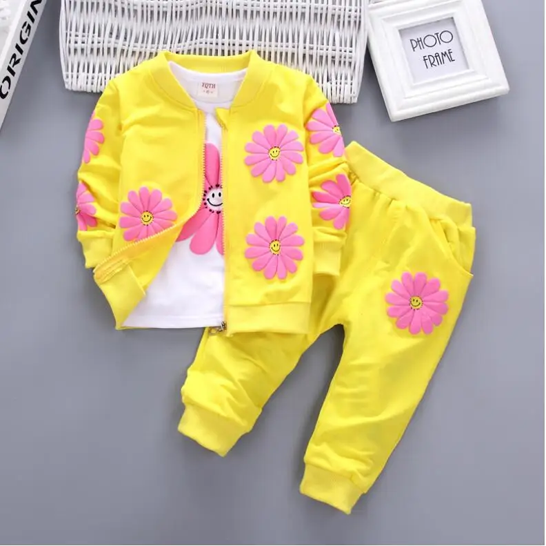 BibiCola/Одежда для маленьких девочек осенний комплект одежды для маленьких девочек, топы с принтом бабочки+ штаны, спортивный костюм из 2 предметов, комплект одежды для малышей - Цвет: CAMEL