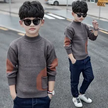Новинка года; Одежда для мальчиков; сезон осень-зима; модные вязаные свитера в Корейском стиле; Детский свитер с длинными рукавами; Топ