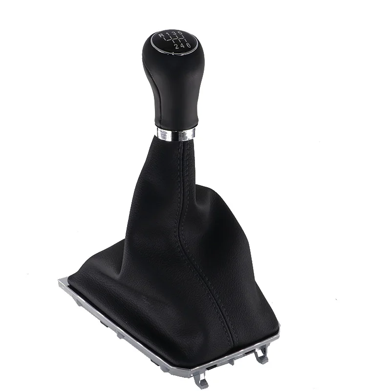 black Leather Car Shift Gear Knob Lever Gaitor Boot Cover For VW Passat