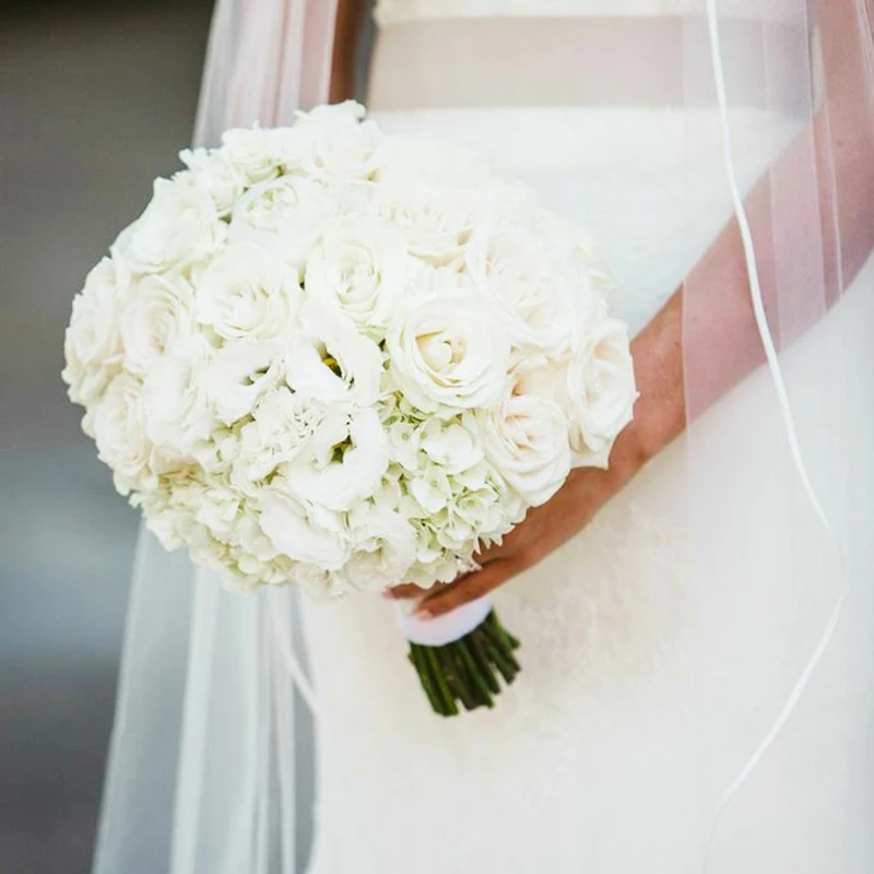 8cm 5Heads Hydrangea Artificial Flowers High Quality Silk Blooming Peony Fake Flower White Wedding Flowers Bouquet Home Decor