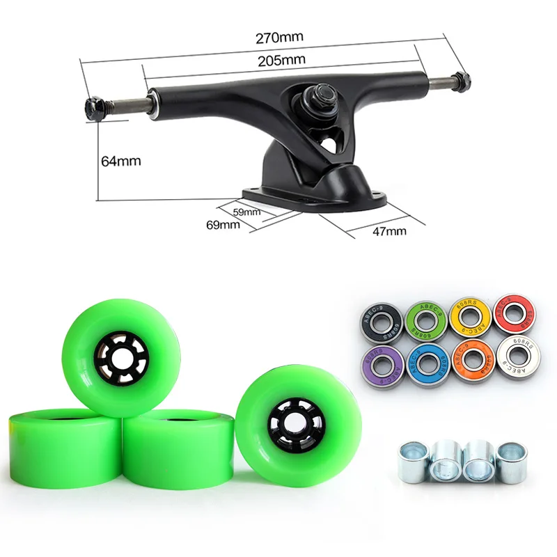 

8inch Longboard Trucks Aluminium Alloy Bridge 97*52mm PU Big Wheels ABEC-9 Bearings Skateboard P Bridges