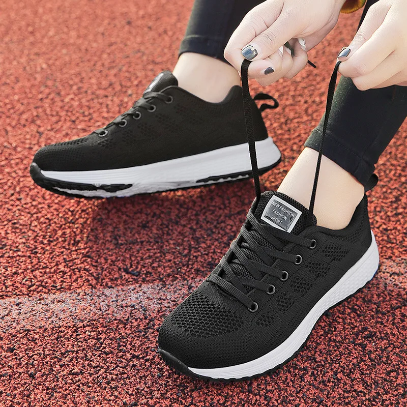

Mhysa 2019 Autumn Women casual shoes fashion breathable light Walking mesh lace up flat shoes sneakers women tenis feminino