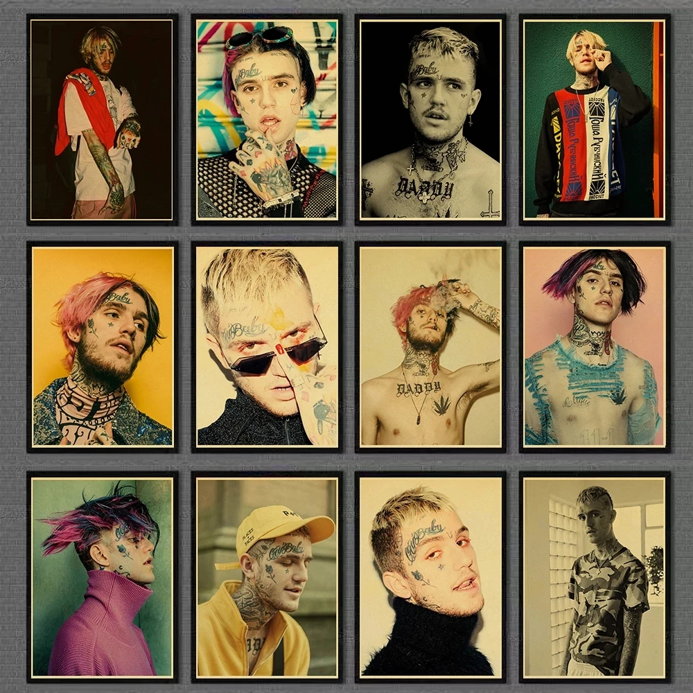 Hip Hop Rapper Lil Peep Poster Wall Stickers Vintage Prints High Quality For Living Room Home Decor Painting | Дом и сад