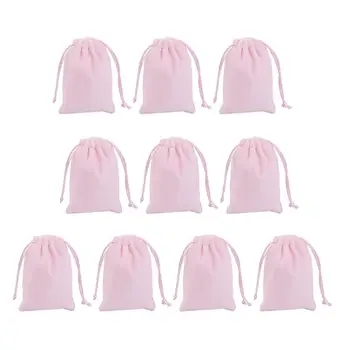 

10pcs 12x10cm Lint Bags Drawstrings Pouches Jewelry Storage Pouches Sundries Gift Pouches (Pink)