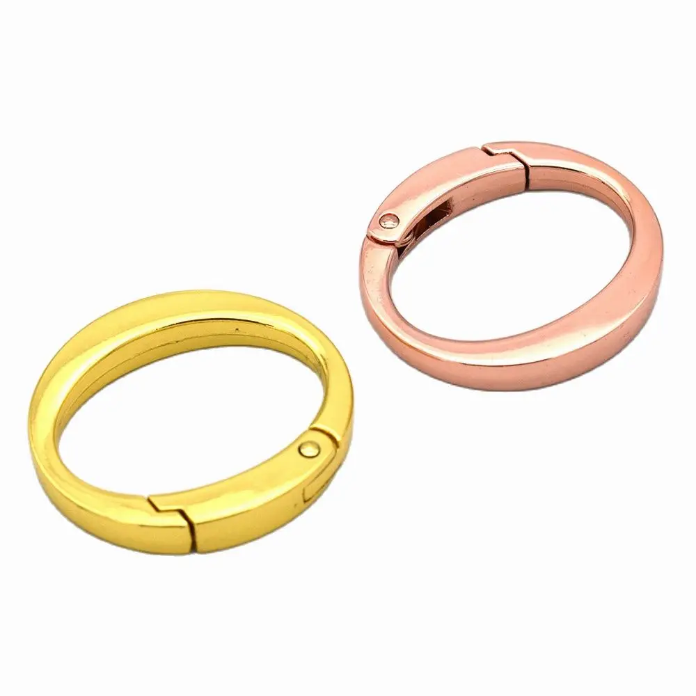 

30mm Rose gold Round O Ring Gate Oval Spring Snap Hook Gate Ring Metal Snap Clasp Webbing Hook Bag Clasp Spring Buckle 8pcs