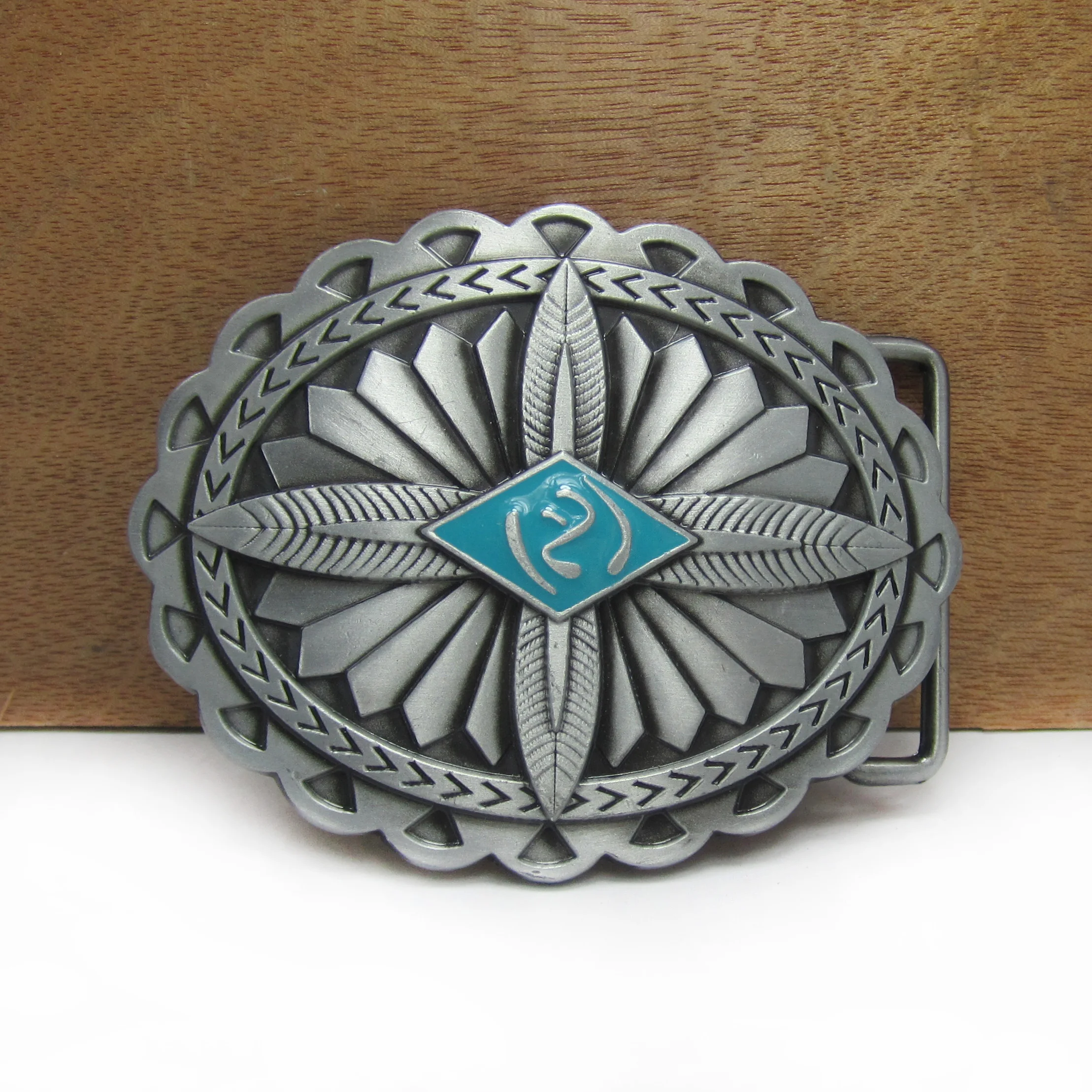 BuckleClub Ретро цинковый сплав Западный Бирюзовый Крест Джинсы подарок ковбойский