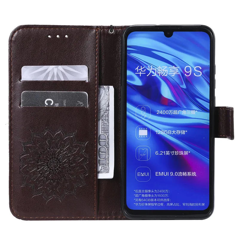 Enjoy 9S чехол s Coque для huawei honor 10i Psmart plus роскошный тисненый кошелек из искусственной кожи флип-чехол с тиснением для телефона Fundas