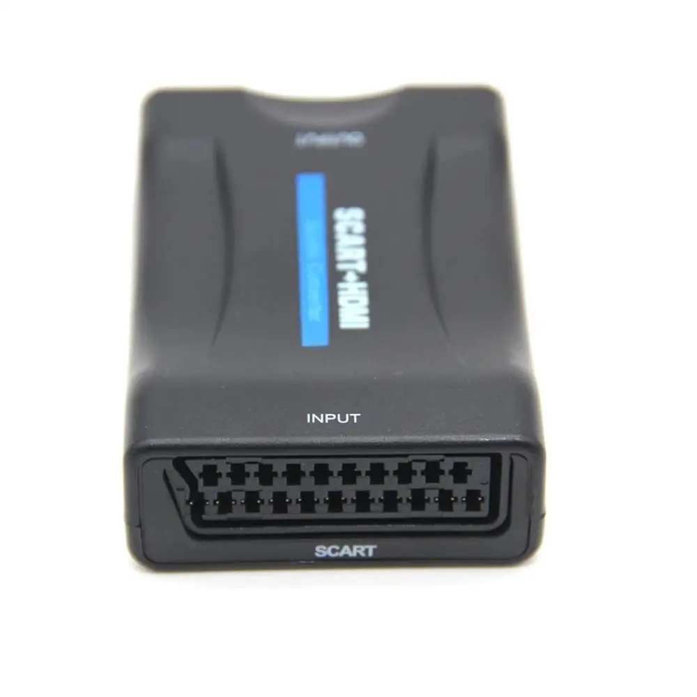 

1080P SCART to HDMI Video Audio Converter Signal Adapter with Charging Adapter Cable for Sky Box DVD STB