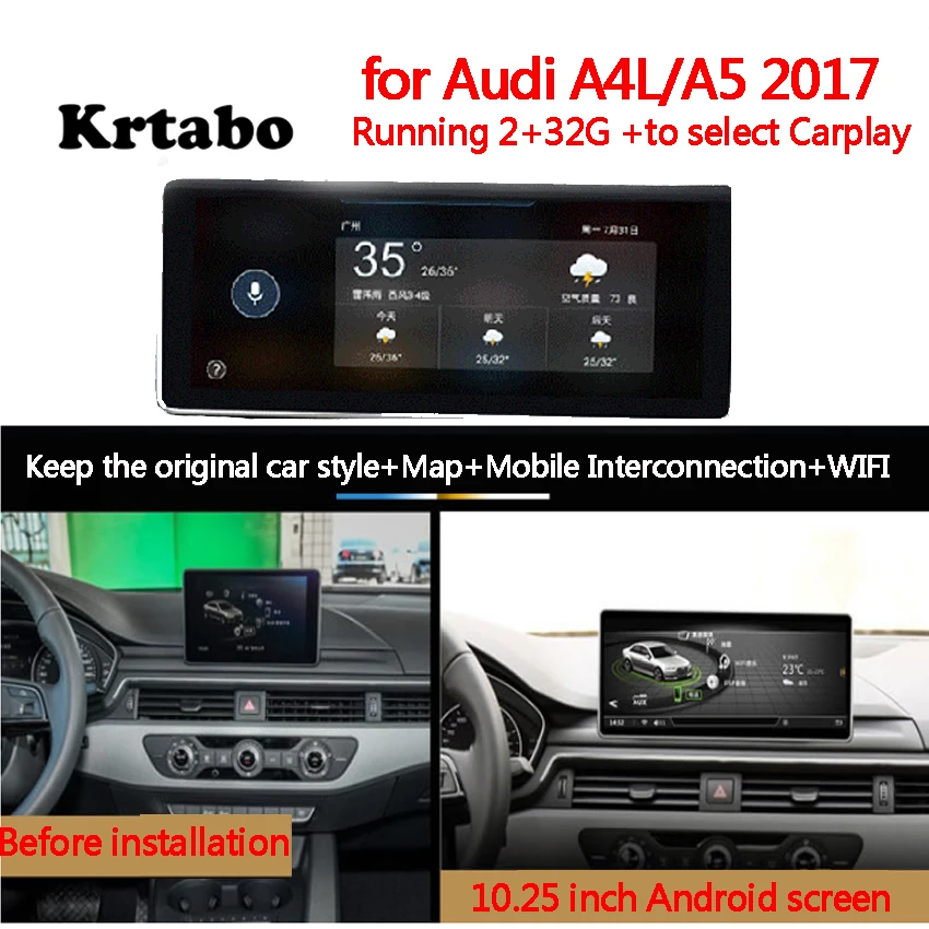 Автомобильный Радио Android мультимедийный плеер для Audi A4L A5 10,25 дюймов сенсорный экран gps Carplay