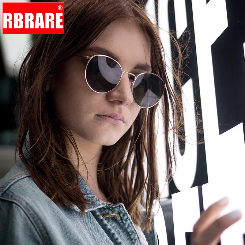 RBRARE Rave Festival Круглые Солнцезащитные очки из сплава женские маленькие в