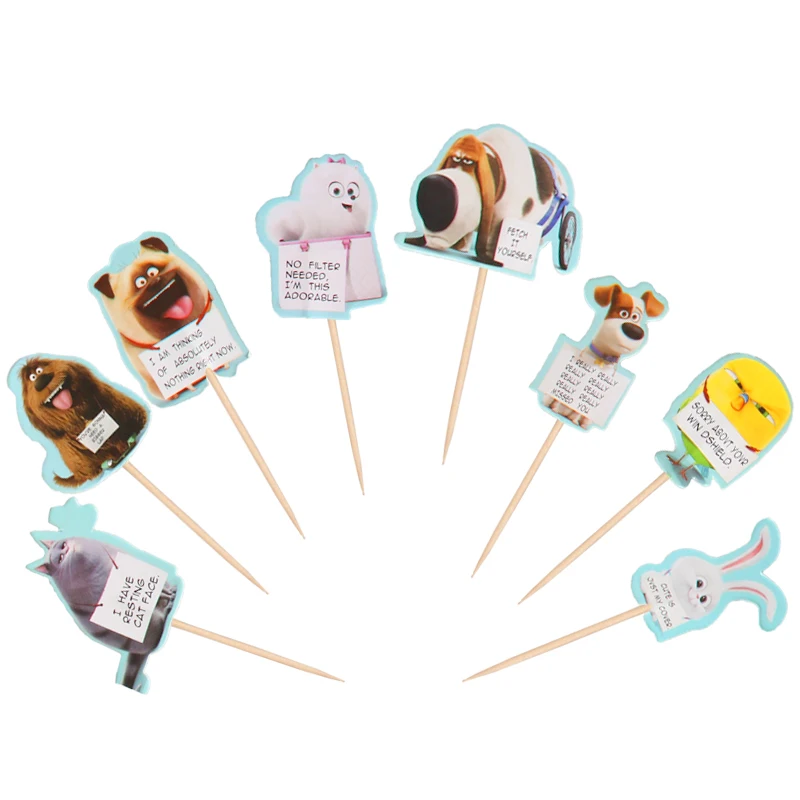 24 шт./лот pet Топпер торт флаг Baby Shower С Днем Рождения вечерние товары для украшения торта детский подарок животное, кекс Топпер