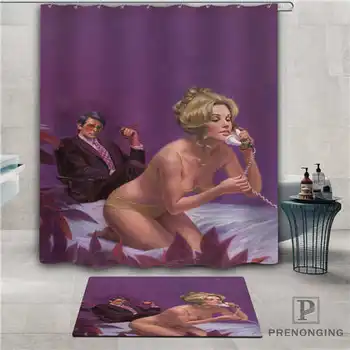 

Custom Image of pin-up (1) Waterproof Shower Curtain Doormat Home Bath Bathroom Polyester Fabric Multi Sizes#2019-1-05-64