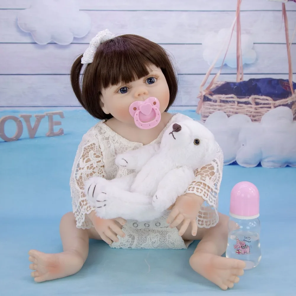 Детские куклы boneca reborn girl 2" 57 см, полностью силиконовые виниловые куклы для младенцев, подарок для детей, bebe reborn alive