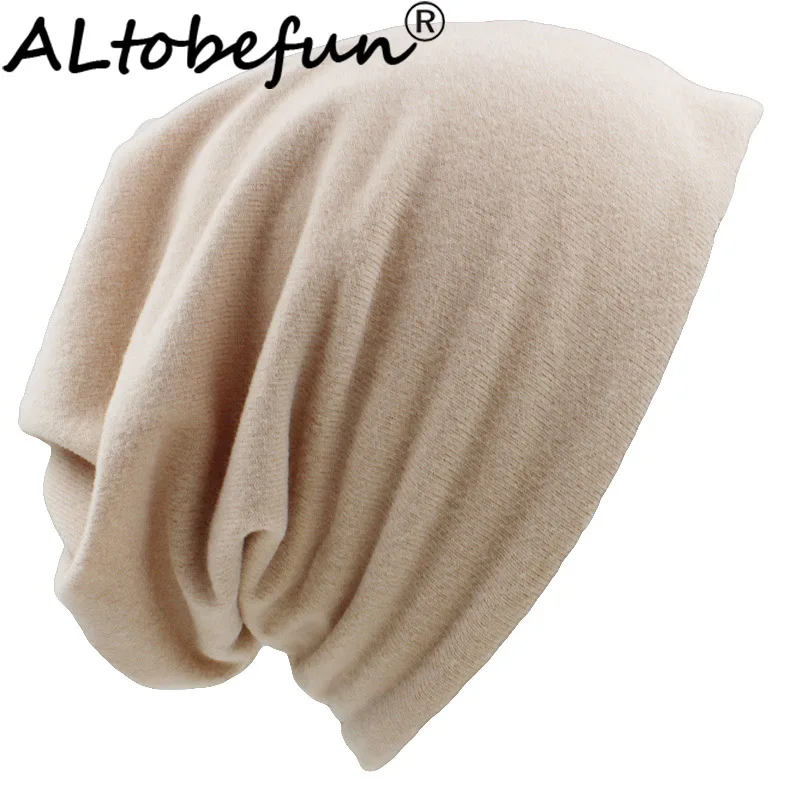 ALTOBEFUN шарф для девочки, однотонный дизайн, тонкая женская мода, Feminino Skullies, вязаные шапки для осенне-зимнего сезона, двухцветные шапки для