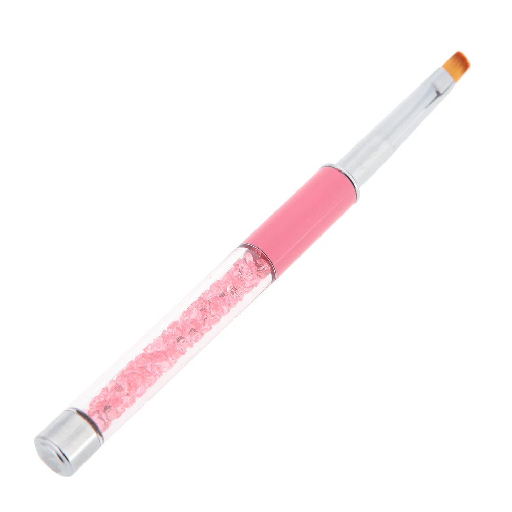 Ручка для дизайна ногтей кисть с акриловой ручкой Beaut для ногтей УФ-гель для маникюра салонная кисть Стразы Алмазная кисть для рисования - Цвет: Розовый