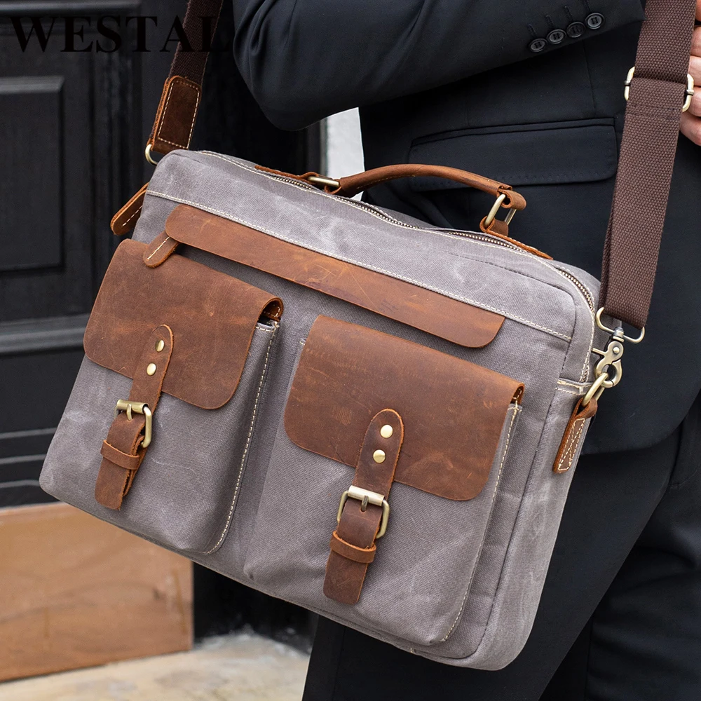 Сумка-мессенджер WESTAL Мужская винтажная из натуральной кожи | Багаж и сумки