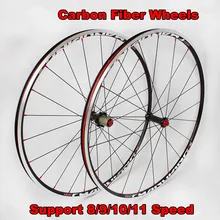 Дорожный велосипед 700C колеса для велосипеда из углеродного волокна 6 когти 120 кольцо герметичные колесные диски гоночная пара колес 24H диски