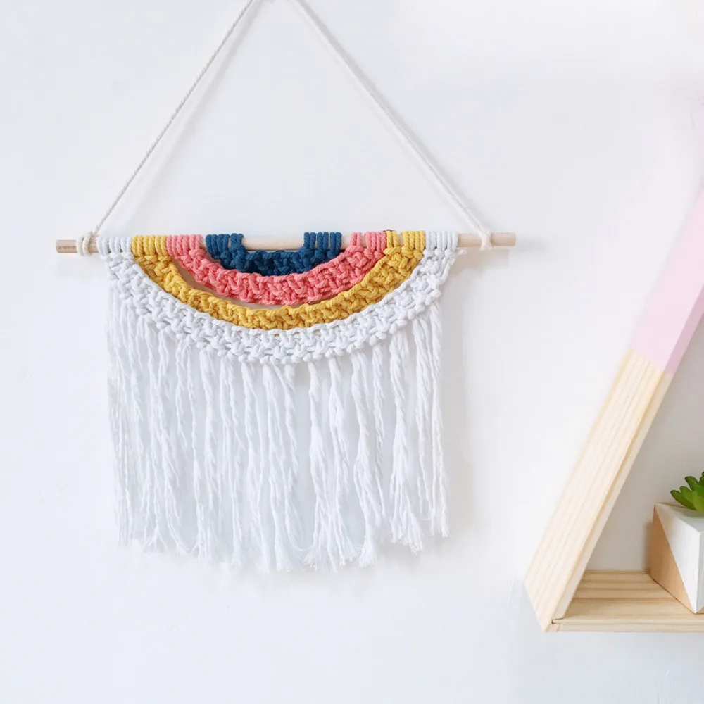 Богемный Плетеный вручную искусственный настенный гобелен для гостиной спальни