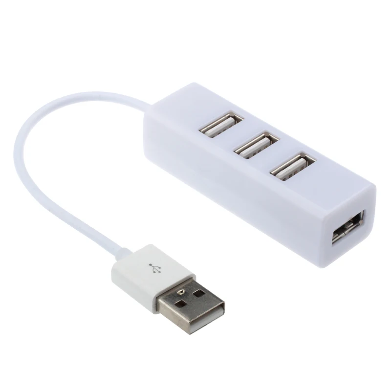 Мини USB 2,0 с высоким уровнем Скорость 4-Порты и разъёмы usb-хаб Plug and Play разветвитель адаптер для ПК компьютер черный, белый цвет# BL5 - Цвет: Белый