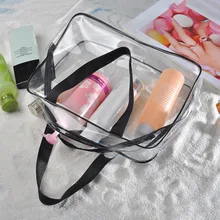 Sports Travel Bathing Storage Bag Transparent Waterproof Swimming Bags Zipper Clear PVC Organizer Phone Pocket Cosmetic Bag